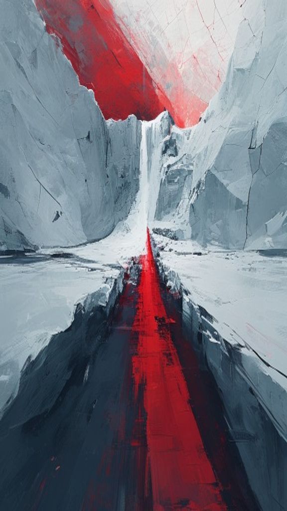 Illustration of Blood Falls emerging from Taylor Glacier in Antarctica's McMurdo Dry Valleys