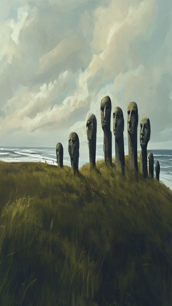 Illustration: Moai statues